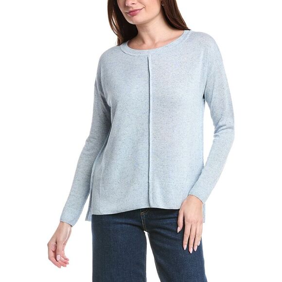 Lafayette 148 New York WomensMulti-Gauge Linen-Blend Sweater Navy